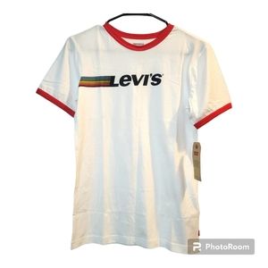 Levi's Boys White T-Shirt w/ Red Accents | Boys Size L | NWT